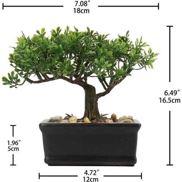 Artificial Bonsai Tree Juniper Faux Plants Indoor Small Fake Plants Decor - Picture 6 of 7